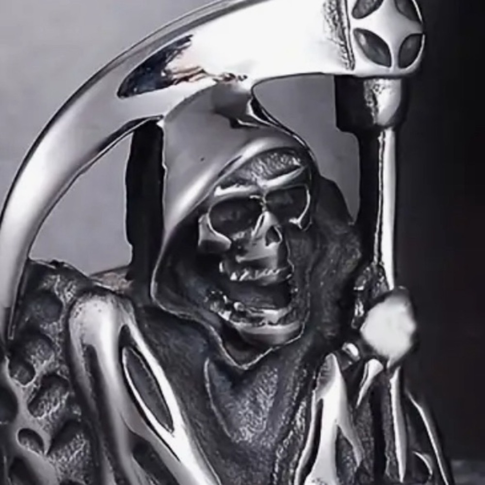 Grimm reaper with sickle men's ring
